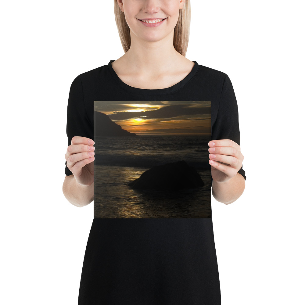 Winter Sunset on the Oregon Coast — Fine Art Canvas Print