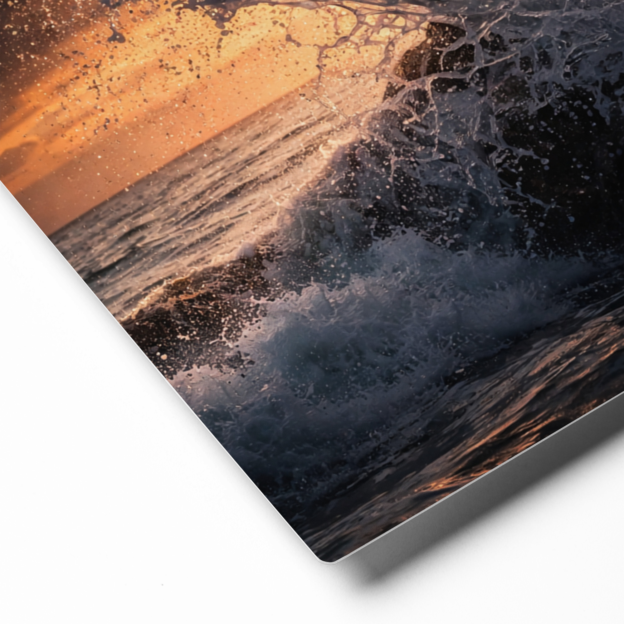 Evening Wave – Glossy Metal Print | Coastal Ocean Photography - Image 4