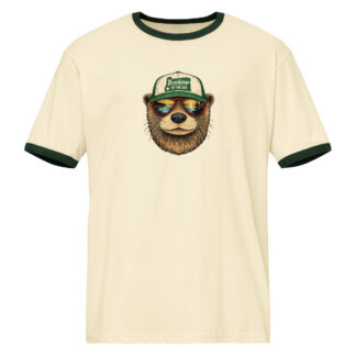 Brookings Otter Unisex ringer t-shirt with front and back graphic - free shipping